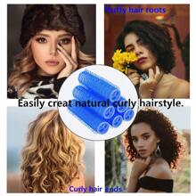 18 PIEZAS Rizadores de cabello sin calor, rizadores de cabello profesionales para salón, herramientas para peinados rizados DIY, peine de cola de rata para mujeres con cabello corto y medio (2 cm x 6 cm), esenciales para volver a la escuela, viajes y vacaciones, accesorios para el cabello para mujeres