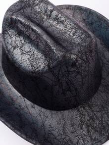 1 pieza Sombrero de vaquero casual de cuero PU acolchado estilo bohemio, adecuado para el escenario, sesión de fotos, fiesta, moda versátil unisex para todas las estaciones