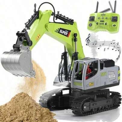 Fair Prices, No Tariff Surprises. Mother's Day Gift – 16-Channel Remote Control Excavator Toy, RC Construction Vehicle With Metal Shovel, Lights & Simulated  For Boys Ages 3-12/Toys For Boys/Construction Toys/Cyber Truck/Excavator Toys