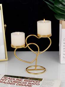 1PC 人造铁金属优雅创意简约垂直单头四季通用烛台，适用于户外庭院装饰、办公室桌面装饰、香薰烛杯、房间氛围、婚礼、家庭聚会、派对、表白和餐桌装饰、家庭餐桌中心烛光晚餐装饰、浪漫氛围装饰、全年通用 - 彩色 - 查看 3