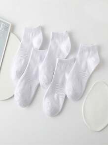 6 Pairs White Thin Ankle Socks, Simple Casual Breathable Comfortable For Men & Women, Suitable For Summer, Daily,Home, Travel, Business