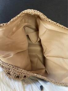 New Simple Handmade Woven Straw Shoulder Bag For Women