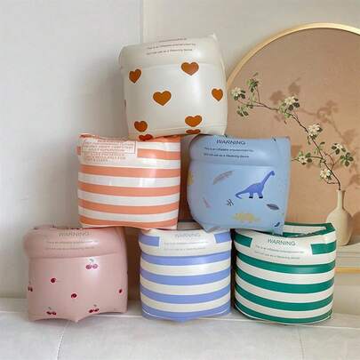 2 chiếc phao tay bơi hình hoạt hình dễ thương, chất liệu PVC, phù hợp cho mọi lứa tuổi, dùng cho giải trí dưới nước ở ao/bãi biển, dụng cụ hỗ trợ tập bơi mùa hè, phụ kiện vui chơi dưới nước.