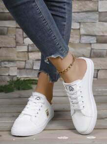 Women's Canvas Shoes, Spring/Summer Korean Casual White Flat Canvas Shoes, Versatile Low-Top Thin Breathable Canvas Sneakers For Female Students, Fashionable Inssp