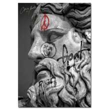 1pc Wall Arts Posters Optional Frame Modern Canvas Posters, David Statue Graffiti Art Canvas Painting David Head Sculpture Posters And Print Street Wall Arts Picture Room Decoration, Frameless ,Wall Art With Frame