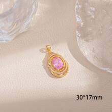 2pcs Luxury Copper Inlaid Zirconia Crystal Hollow Water Drop Pendant, DIY Jewelry Accessories, Materials For Bracelet, Necklace, Earrings, Key Chain