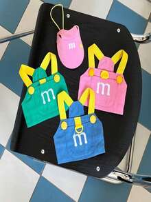 1 件 M 标志粉色狗耳朵夏季太阳帽，可调节透气宠物帽带 M 刺绣，适合中小型犬和猫