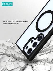 1 件 Koolife 亚克力磁性无线充电器二合一防震超薄外壳带 TPU 保险杠，兼容三星 Galaxy S25 Ultra/S25 Plus/S25/S24 Ultra/S24 Plus/S23 Ultra/S23 Plus/S22 Ultra/S22，糖果色防水防摔防刮 - 黑色 - 查看 5