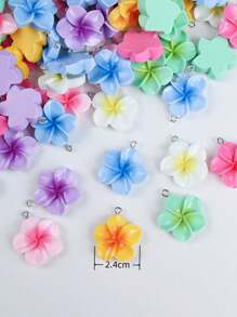 30/50pcs Random Shiny Gradient Daisy Flower Resin Pendant Charms, 5-Petal Mini Flowers, Suitable For Women's DIY Necklaces, Earrings, Keychains, Jewelry Making, Gift For Friends