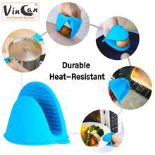 VINCAN 2pcs/Set Soft Heat Resistant Kitchen Gloves, Mini Oven Mitts, Heat Resistant Cooking Anti-Scald Gloves, Insulation Pads, Suitable For Air Fryer, Kitchen Cooking And Baking - Grey - View 5