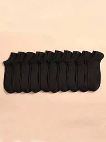 20 Pairs Unisex Black & White Casual Breathable Ankle Socks, No Show Socks, Comfortable Daily Wear And Travel