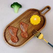 Multipurpose Wooden Serving Tray, Wood Platter, Food Tray Suitable For Cheese, Meat, Bread, Desserts, Plates, Fruit Dishes And Storage Trays, Ideal For Kitchen And Dining Room Service - بني - مشاهدة 5