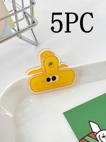 1/3/5pcs Cute Cartoon Big Eye Acrylic Clips, Waterproof Food Storage Bag Sealer, Durable Organizer Clips For Notes, Exams, Office Documents, Books, Kitchen Accessories