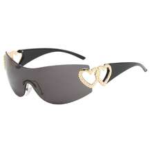 1 件装塑料无框时尚装饰眼镜，适合夏季海滩度假、户外、旅行 - 淺灰色 - 查看 4