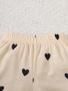 2pcs/Set Young Girl Summer Short Sleeve T-Shirt And Casual Shorts Outfit