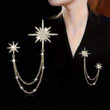 1pc Fashionable Rhinestone Star Brooch, Popular Jewelry Accessory For Women - Yellow Gold - View 1