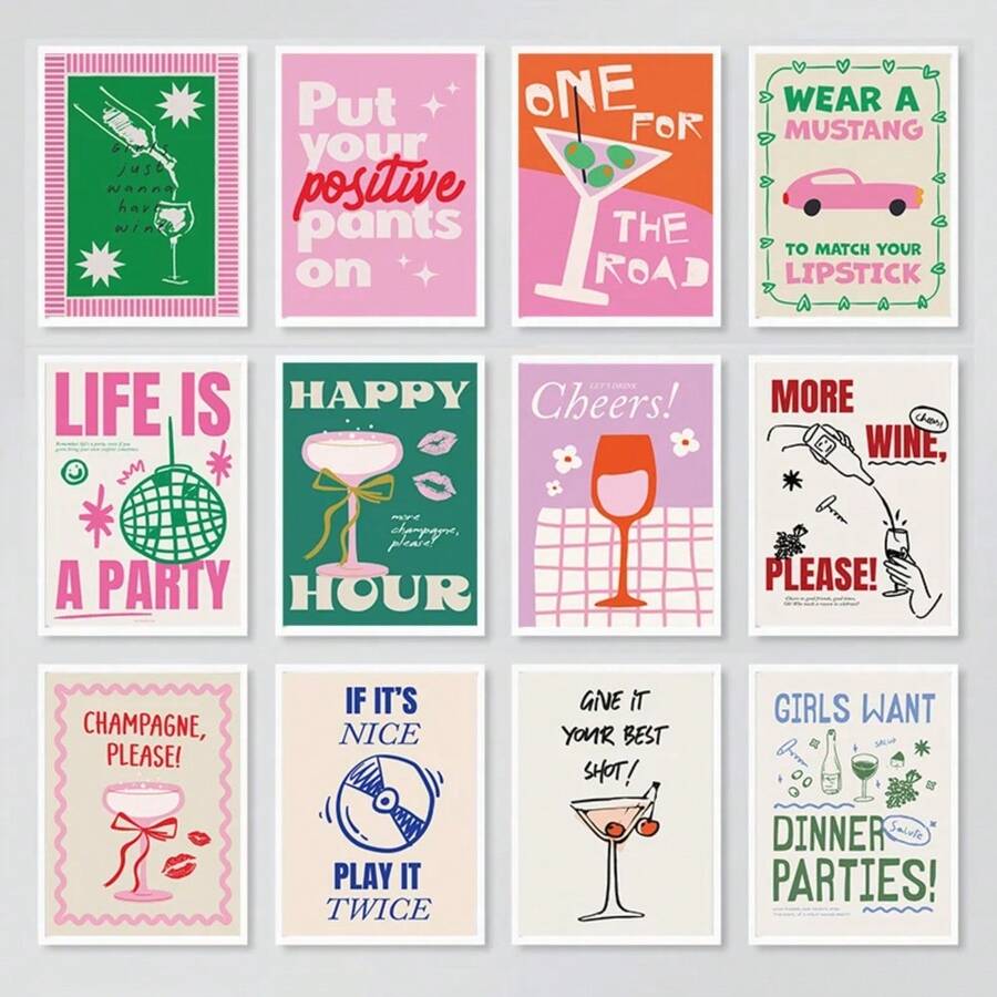 1PC Poster Cocktail Tối Đa Hiện Đại In Tranh Tường Nhiều Màu Sắc Câu Lạc Bộ Rượu Vang Quán Bar Nghệ Thuật Treo Tường Tranh Canvas Áp Phích Phòng Khách Nhà Bếp Trang Trí Khung Tùy Chọn - Nhiều màu - Xem 1