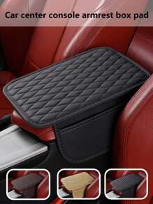 1pc Fashion Center Console Armrest Box Mat, Universal Car Armrest Cover, Car Interior Storage Pad
