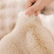 1 件优质托斯卡纳仿皮草抱枕套，奢华毛绒蓬松靠垫套，适用于客厅、沙发、卧室、床头板，不含枕芯 - 駝色 - 查看 6