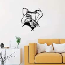 1 Piece Black Modern Female Silhouette Wall Art - Durable Wrought Iron, Sensual Line Art For Bedroom Decor, Unique Gift Idea, Perfect For Valentine's Day Room Decoration Home Decor Wall Decor - Black - View 4