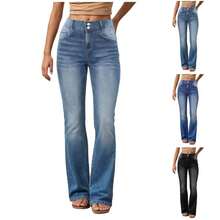 Top Selling Women'S Jeans 2025 Womens New Loose Wide Leg Pants Street Hipster Washed Jeans Women Pantalones Anchos Mujer - 黑色 - 查看 4
