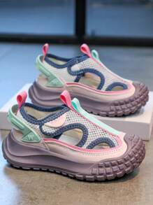 Kids Hollow Out Colorblock Sports Sandals, Fashion Casual Running Shoes For Big Children Girls