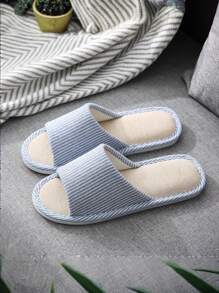 1 par de zapatillas de primavera/verano, zapatillas de estar en casa antideslizantes para hombre, zapatillas minimalistas de lino para parejas en otoño/invierno, esenciales para salir, vacaciones y viajes