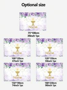 1pc Customizable Christening Themed Party Decoration Cross Banner,Communion Party Decoration Backdrop For Photography
