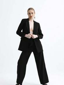 Blazer casual slim monopetto con collo a risvolto - A475 - nero - Visualizzare 6