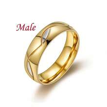 Nhẫn đôi mạ vàng 18K, kiểu dáng tối giản, đính đá Cubic Zirconia hình tròn, chất liệu thép không gỉ, thích hợp làm quà tặng lãng mạn cho đám cưới, lễ đính hôn, ngày Valentine hoặc hẹn hò, dùng để trang trí hàng ngày. - nhẫn đôi - Xem 34