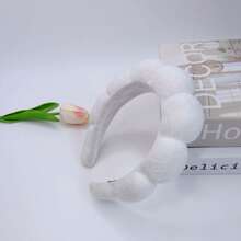 3pcs Cloud-Shaped Sponge, Linen Textured Headband, Wide Brim Hair Accessory For Washing Face, Bathing, Makeup, Spa, Sports