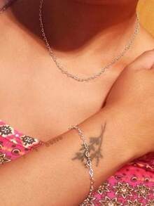 Choker Necklace And Bracelet Kit With Venetian Cord In 925 Silver Durability Of Up To 3 Months - Bạc - Xem 4