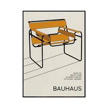 1 tấm áp phích nghệ thuật treo tường Khung tùy chọn Tranh in Bauhaus cổ điển, Áp phích triển lãm ghế Breuer Wassily, Trang trí văn phòng Scandinavia trừu tượng tối giản, Ý tưởng quà tặng, Không khung - Nhiều màu - Xem 48