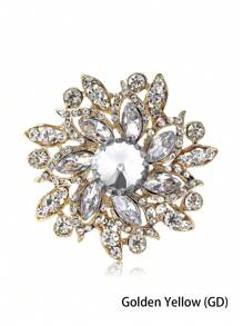 1pc Fashionable Rhinestone Flower Brooch Suitable For Daily Wear By Women Valentines,Mom,Mother,Mother's Day,Gift