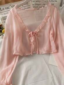 1 pieza Chaqueta ligera de punto abierta, cárdigan tipo chal de unicolor elegante casual, de poliéster, adecuado para primavera y verano