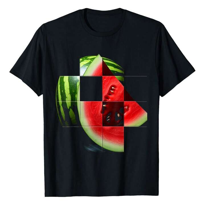 スイカフルーツのカラフルアート柄スイカTシャツ | SHEIN JAPAN