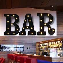 21.8cm LED Black Illuminated Letter & Number Decorative Light, Warm White, Battery Powered (Batteries Not Included), Suitable For Christmas Party Decor, Birthday Party, Baby Shower Decoration - Black - View 8