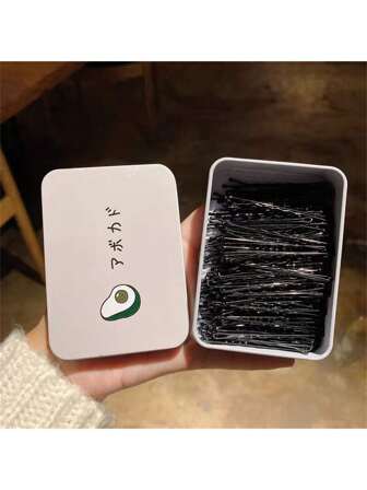 100pcs/Pack Black Wavy Mermaid Hair Clip Barrettes For Women, Salon Quality Bangs Hair Clips Claw Clips, School Stuff, Set, Bobby Pins, Hair Accessories