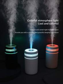 多功能车载扩香器 - 尺寸“12.7cm * 7cm”2 种工作模式，USB 自动车载加湿器，250ml 高级精油扩香器，五合一超声波精油加湿器，自动关闭开关，白色，迷你车载空气净化器，芳香精油扩香器，彩色 LED 环，适用于汽车、办公室、卫生间、卧室、宠物房，五种芳香精油