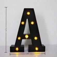 21.8cm LED Black Illuminated Letter & Number Decorative Light, Warm White, Battery Powered (Batteries Not Included), Suitable For Christmas Party Decor, Birthday Party, Baby Shower Decoration - Black - View 12