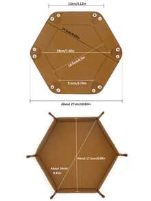 1PC 12Colors Foldable Hexagonal Dice Tray Rolling Folding PU Leather Table Game Storage Box Board Game Dice Tray Accessories Dice Tower - Multicolor - View 3