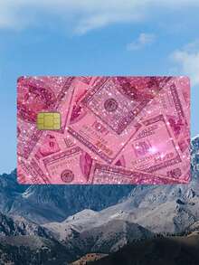 4 件闪光粉色信用卡贴纸 - 闪亮美元设计，适合借记卡、EBT、交通卡和名片 - 有趣的卡夹装饰，支付配件 | 闪光美学 | 彩色装饰，信用卡贴纸，返校，学校用品 - 彩色 - 查看 10