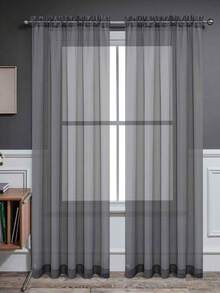 1pc Minimalist Style Pure White Sheer Curtain