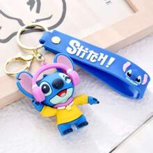 Disney Disney New Streetwear Stitch Key Chain, Cartoon Stitch Plush Pendant Bag Charm Keychain, School Supplies,Back To School