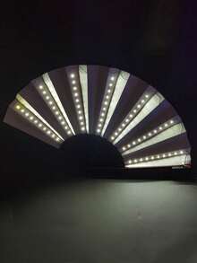 Rave Folding Fan LED Illuminated Large Hand Fan Color Luminous Handheld Folding Fan (Product Without Battery) Used For Party Gifts, Performance Shows, Weddings, Birthdays, Home Decor Nightclubs, Fluorescent Prop Fans, Halloween Parties, Role Playing, Luminous In The Dark, Gifts, Parties - Multicolor - View 17