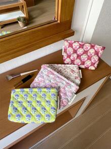 Bolsa de almohada portátil, bolsa de maquillaje grande, bolsa de cosméticos, bolsa de viaje, bolsa de maquillaje grande para niñas, bolsa de almacenamiento dulce, regalos para chicas adolescentes, bolsa de maquillaje de verano para mujeres, bolsa de cosméticos con estampado floral, organizador de maquillaje vintage, bolsa de artículos de tocador para viaje para brochas de maquillaje, cuidado de la piel y esmalte de uñas en gel - perfecto como regalo para niñas, amigas, cumpleaños, bodas, fiestas, suministros de maquillaje, herramientas de maquillaje, bolsa de almacenamiento, artículos de viaje