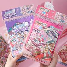 Libro de pegatinas de mini casas 3D - 24 hojas de pegatinas de mascotas + 20 hojas de pegatinas de fondo de escenario, útiles escolares, de vuelta al colegio - Multicolor - Ver 10