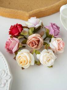 5/10PCS Artificial Flowers Silk Rose Head, Fake Plants For Spring Autumn Wedding Vase For Home Dining Room Bedroom Decorations, Mother's Day, Valentine's Day Festival Birthday Party Accessories, Outdoor Garden Decorations