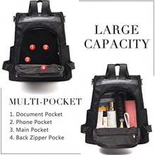 Women Backpack Ladies Rucksack Waterproof Nylon School Bags Anti-Theft Daypack Shoulder Bags Back To School - Black - View 6