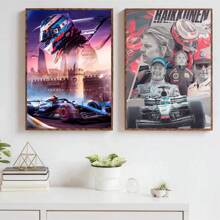 1pc/3PCS Wall Arts Posters Optional Frame 1 F1 Racing Driver Poster Sea Newspaper Printing Home Living Room Bedroom Entrance Bar Cafe Art Painting Decoration Frameless/Framed Canvas Art ,Wall Art With Frame